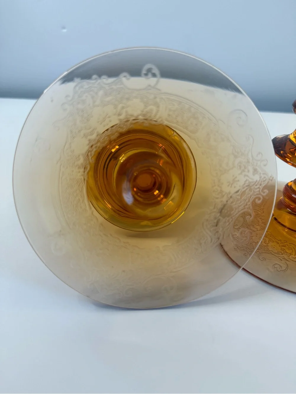 Amber Glass Pillar Candle Holders (Set of 2) - Home Accents